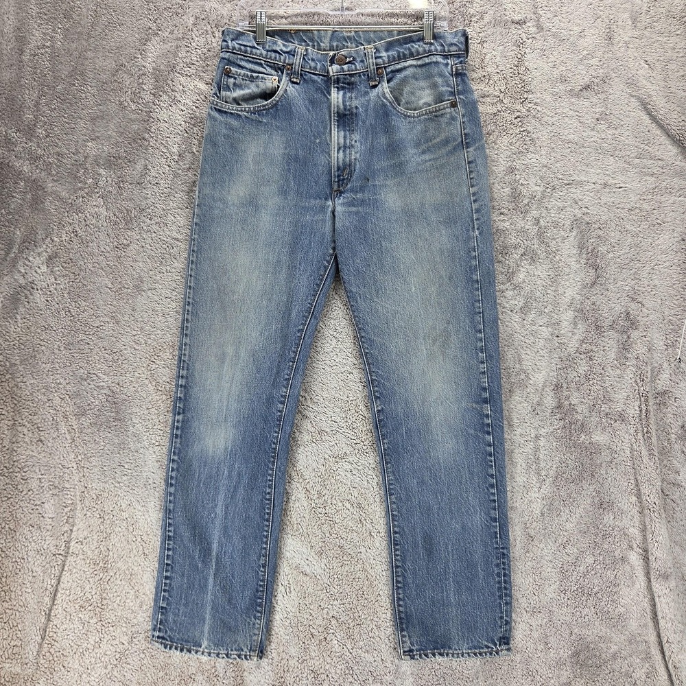 Vintage Levis 501 Mens Blue Regular Straight Made USA 80s Button Fly Fits 31x30